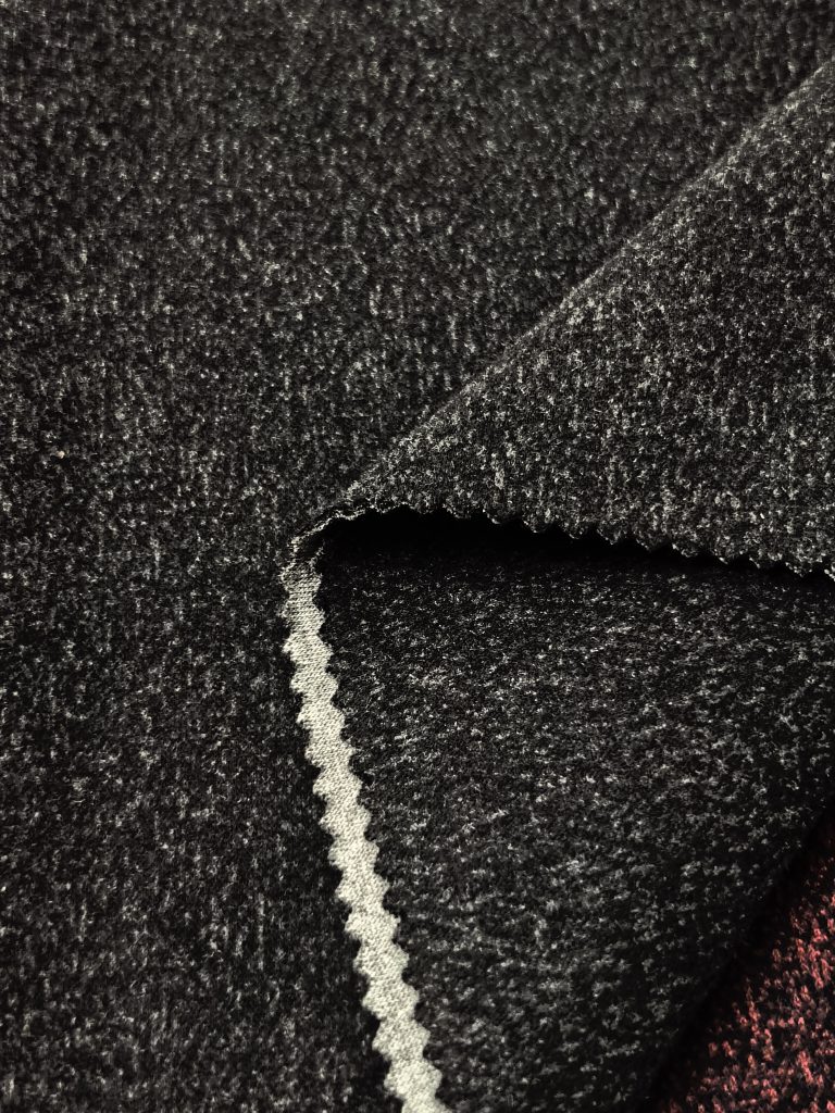 Close-up of textured black fabric.