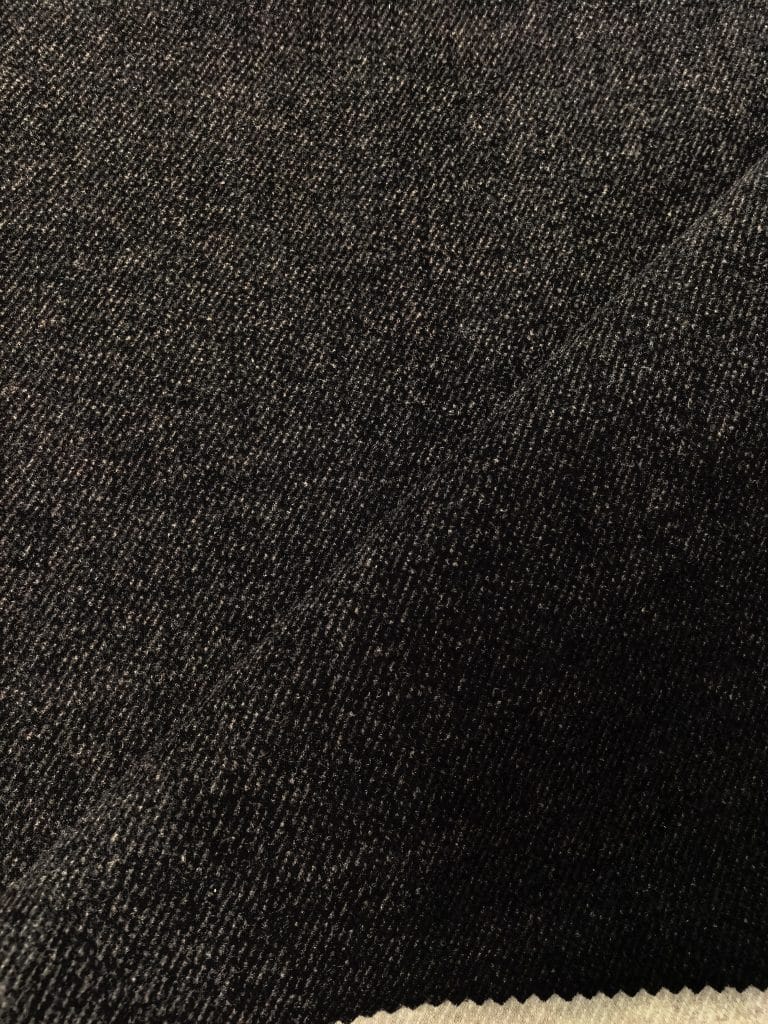 Ultra-Fine Tailored Diagonal Twill Heavyweight Blend Fabric — Style 232377 3 Close-up of dark fabric texture.