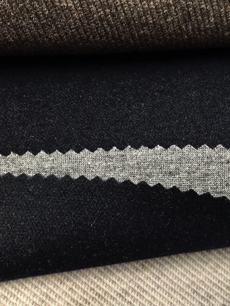 Fine-Gauge Soft-Brushed Twill Snow-Speckled Fabric — Style 66531 4 Layered fabrics with zigzag patterns.
