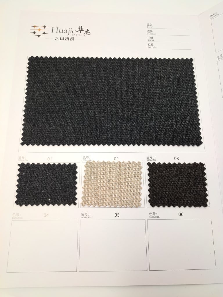 Fabric samples on display sheet